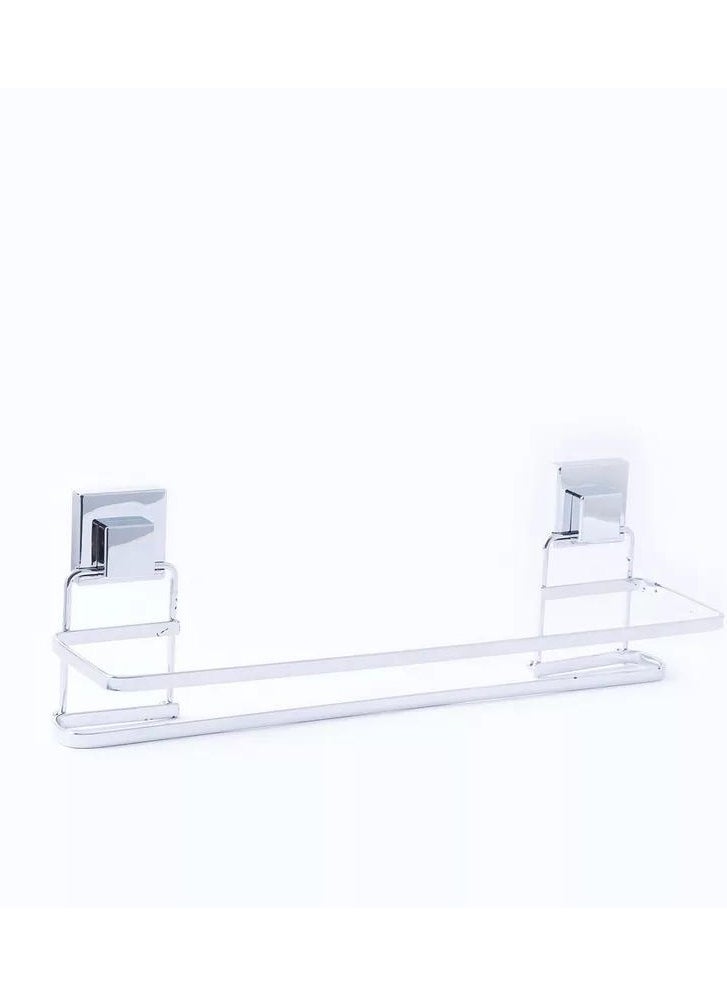 Vaccum Suction Double Towel Rail Silver