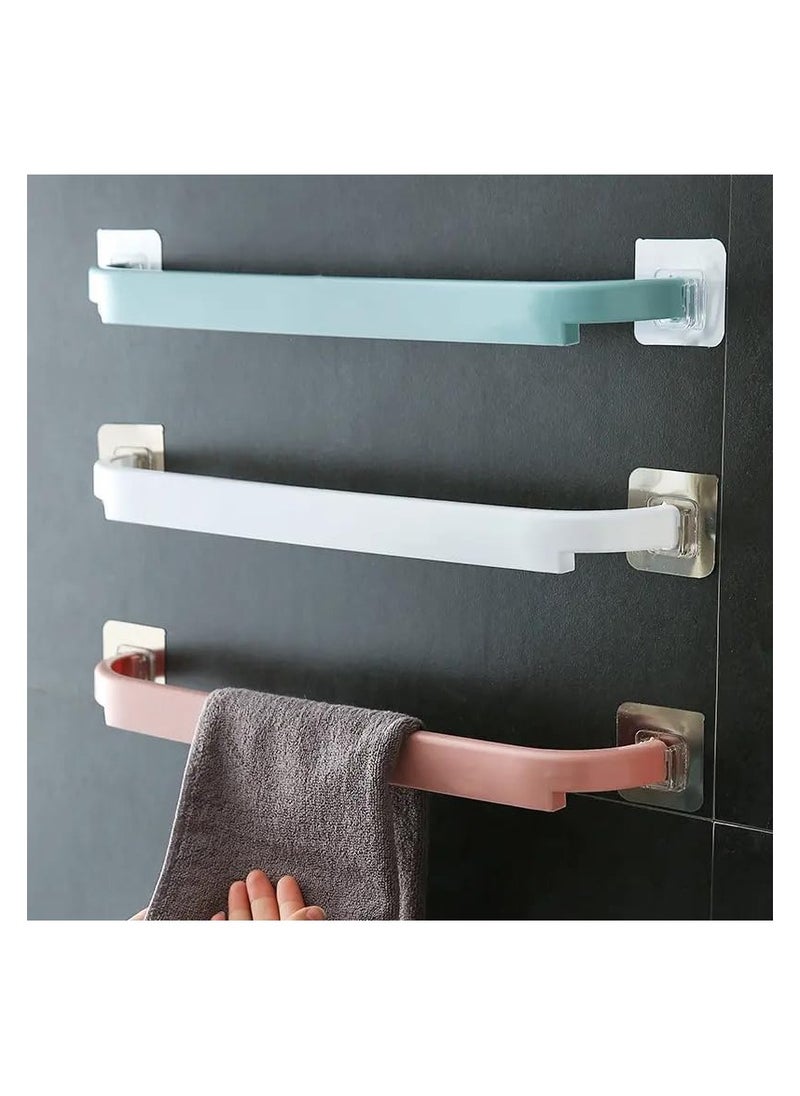 Household Self-adhesive Towel Rack Plastic Wall-mounted Home Bathroom Frame Adhesive Simple Bathroom Shelf