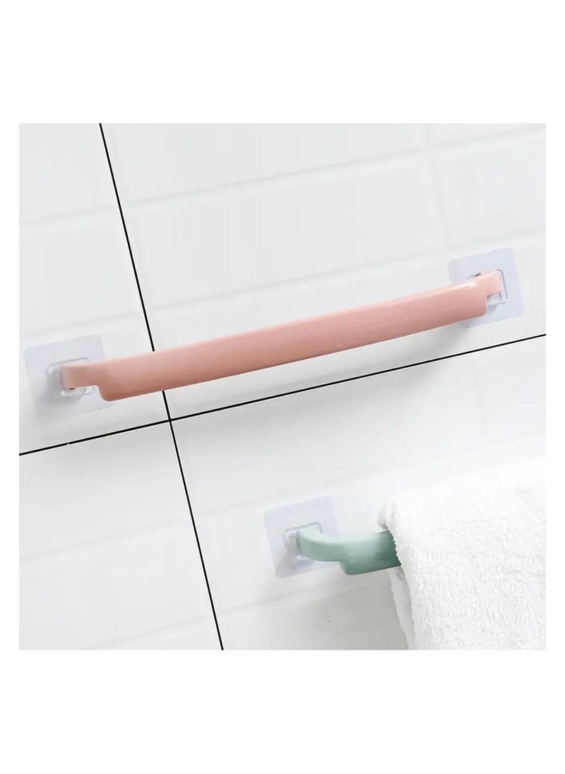 Household Self-adhesive Towel Rack Plastic Wall-mounted Home Bathroom Frame Adhesive Simple Bathroom Shelf
