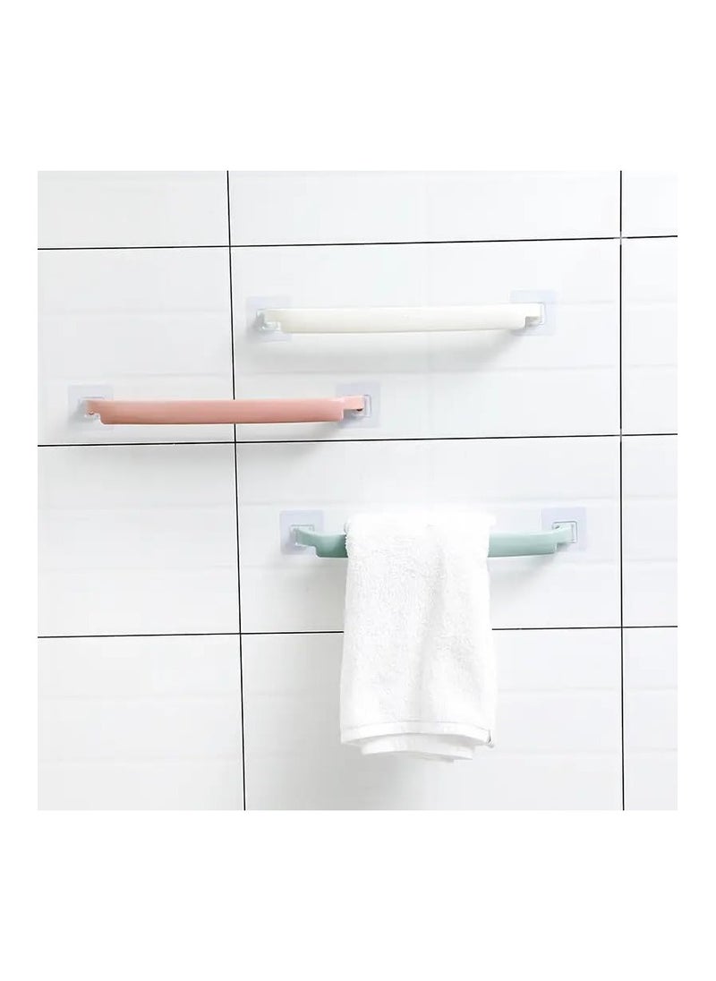 Household Self-adhesive Towel Rack Plastic Wall-mounted Home Bathroom Frame Adhesive Simple Bathroom Shelf