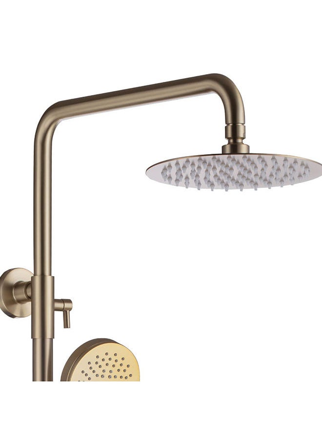 Calli Rain Shower Column Complete Set, Metal Body With Matted Color, Single Handle Faucet, Handheld Shower Gold