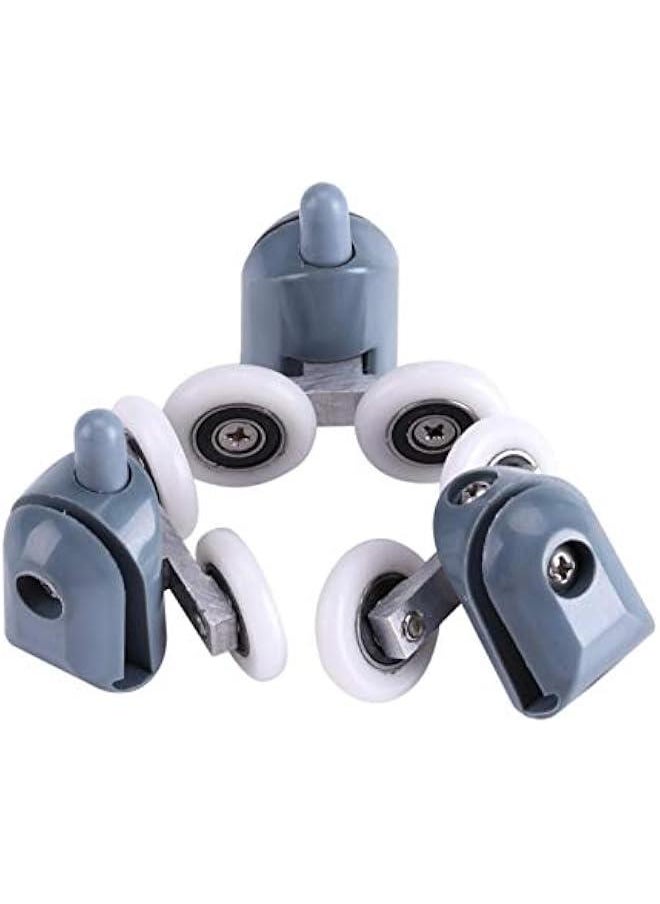 8PCS Roller Diameter 19mm for The Bathroom Pan Glass Sliding Door Pulleys,Shower Door Rollers,Runners,Wheels,Strong Load Bearing Capacity, Ultra Quiet(Double Wheel), Shower Door Rollers,8PCS Roll