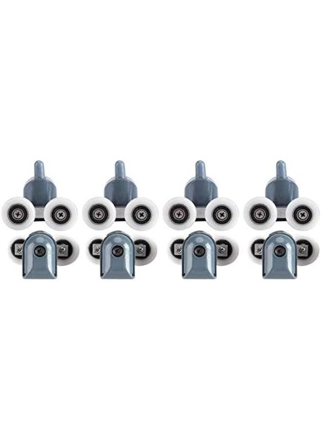 8PCS Roller Diameter 19mm for The Bathroom Pan Glass Sliding Door Pulleys,Shower Door Rollers,Runners,Wheels,Strong Load Bearing Capacity, Ultra Quiet(Double Wheel), Shower Door Rollers,8PCS Roll