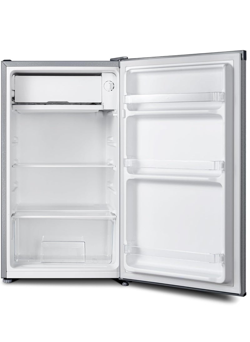 Haiwoo 120L Gross / 92L Net, Single Door Refrigerator, Defrost, Temperature Control, Inside Light, Inside Condenser, Glass Shelfs Key lock, HRT120S SILVER