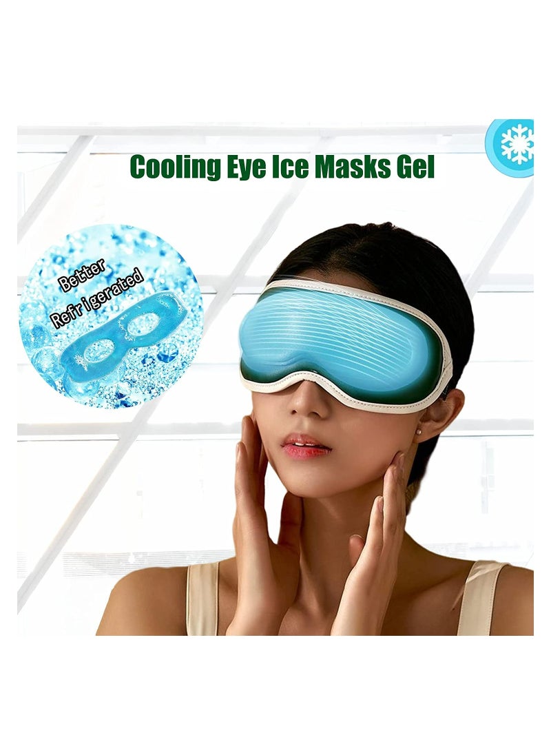 Wireless Heated Eye Mask with Temperature Control and Massage Function Eye Massager to Relieve Eye Fatigue Dry Eyes Wheels Dark Circles Puffiness Sleep Eye Mask with Cold Eye Mask (Green)