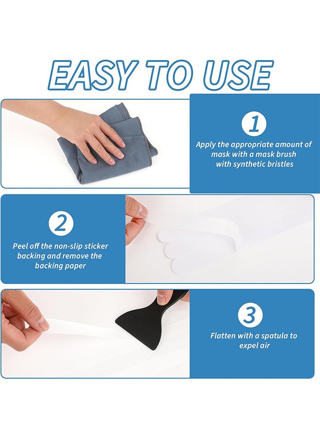 36PCS Transparent Non Slip Strip Stickers, Anti Slip Grip Stickers Non Slip Bath Mat Shower Stickers Clear Non-Abrasive Textured Baby Bath Stickers For A Better Grip Adhesive 20mm 380mm