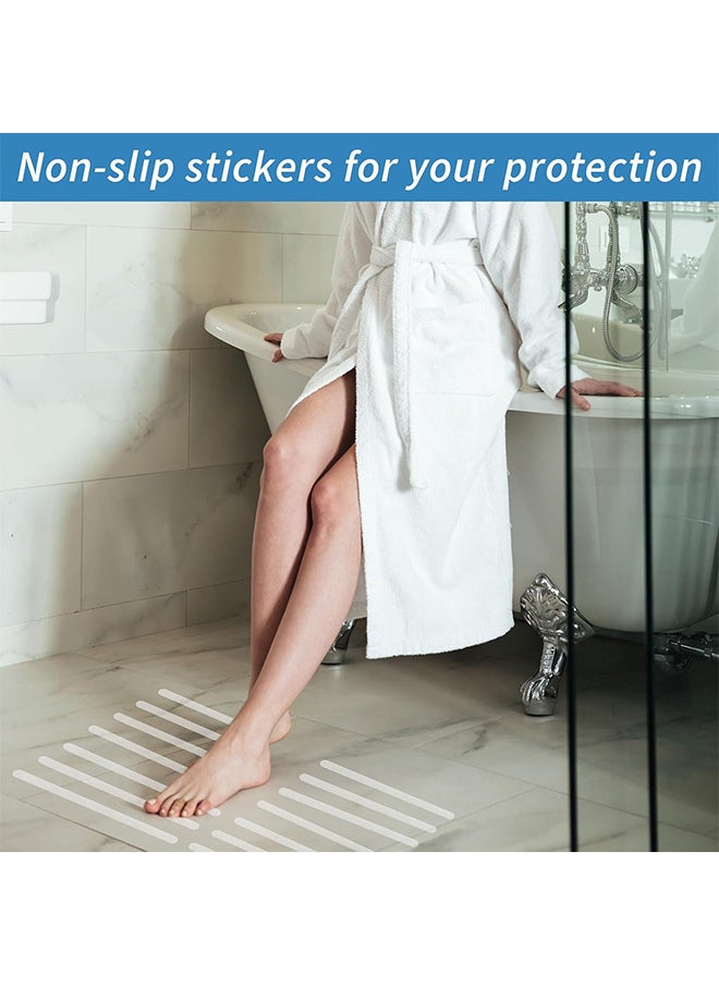 36PCS Transparent Non Slip Strip Stickers, Anti Slip Grip Stickers Non Slip Bath Mat Shower Stickers Clear Non-Abrasive Textured Baby Bath Stickers For A Better Grip Adhesive 20mm 380mm