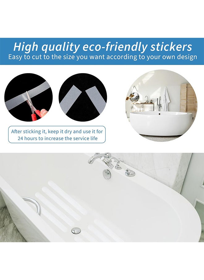 36PCS Transparent Non Slip Strip Stickers, Anti Slip Grip Stickers Non Slip Bath Mat Shower Stickers Clear Non-Abrasive Textured Baby Bath Stickers For A Better Grip Adhesive 20mm 380mm