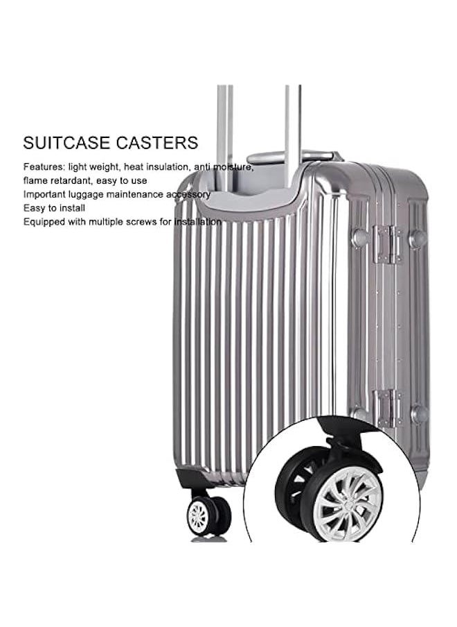 Black Rotator Luggage Wheel, Replacement Plastic Luggage Wheels with 2 Caster Wheels, Suitcase Wheels for Luggage Suitcase Trolley 360 Degree Rotation