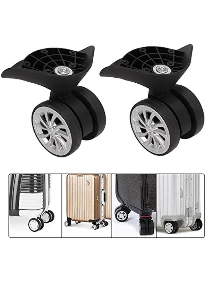 Black Rotator Luggage Wheel, Replacement Plastic Luggage Wheels with 2 Caster Wheels, Suitcase Wheels for Luggage Suitcase Trolley 360 Degree Rotation