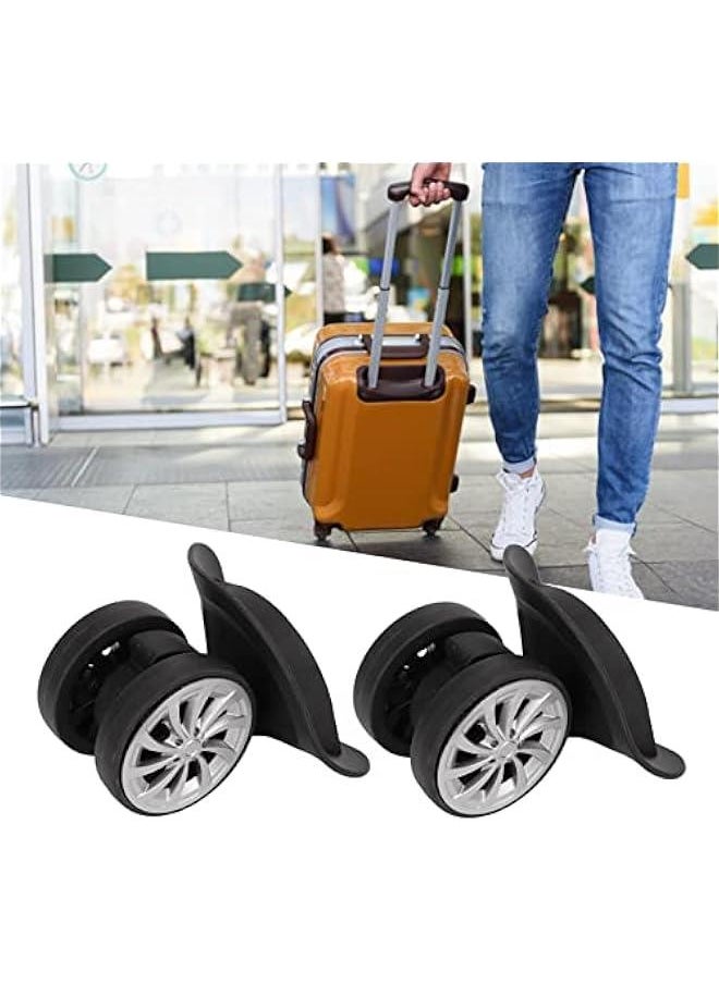 Black Rotator Luggage Wheel, Replacement Plastic Luggage Wheels with 2 Caster Wheels, Suitcase Wheels for Luggage Suitcase Trolley 360 Degree Rotation