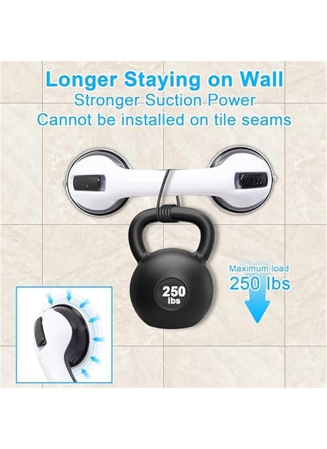 Shower Grab Bars for Seniors, 250BL Shower Handles for Elderly Suction, Safety Heavy Bathtubs Grab Bars 2PCS Handicap Grab Bars Support for Bathroom/Showers/Toilet