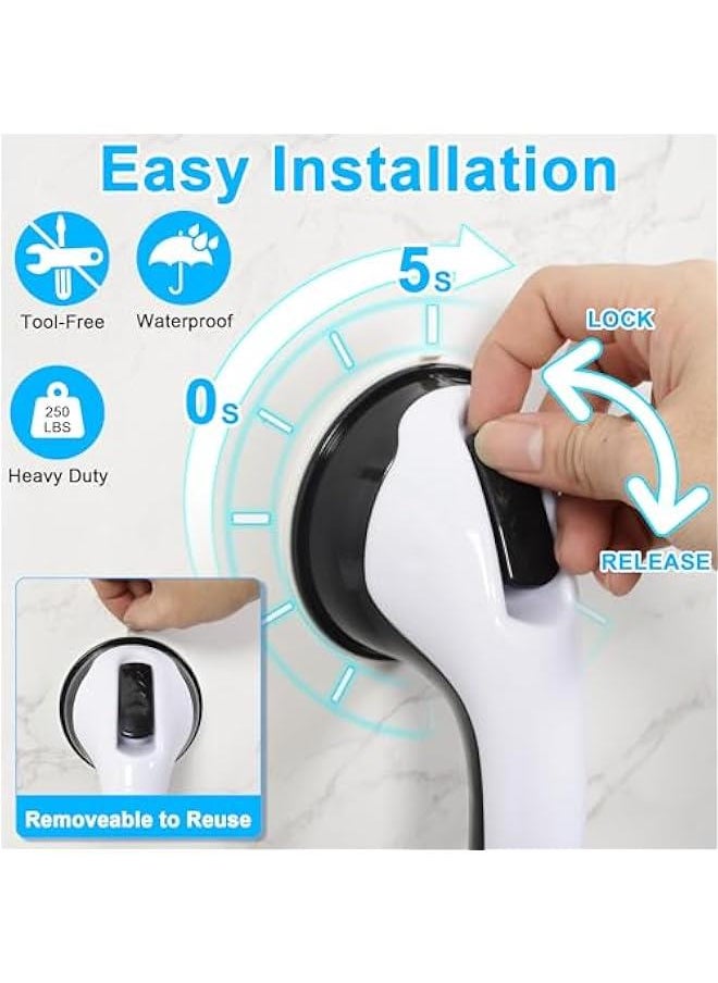 Shower Grab Bars for Seniors, 250BL Shower Handles for Elderly Suction, Safety Heavy Bathtubs Grab Bars 2PCS Handicap Grab Bars Support for Bathroom/Showers/Toilet