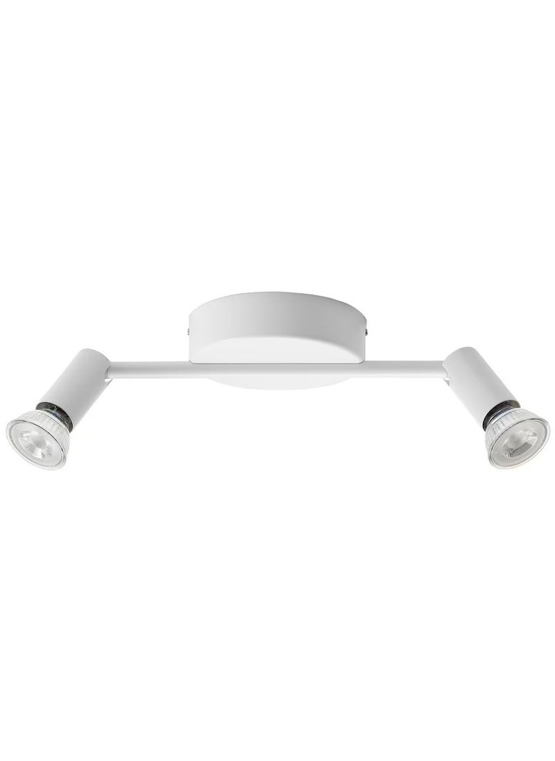 KRUSNATE Ceiling spotlight with 2 spots, white