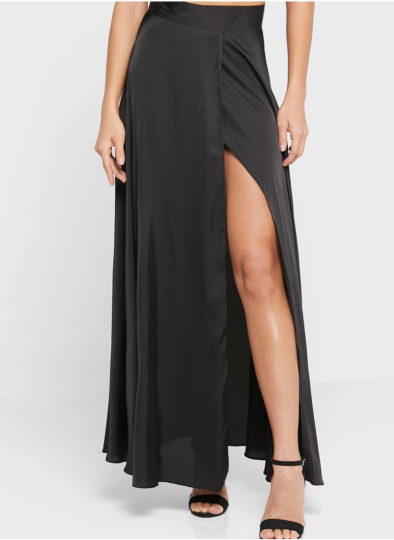 Cami Crop Top & Front Split Maxi Skirt Set