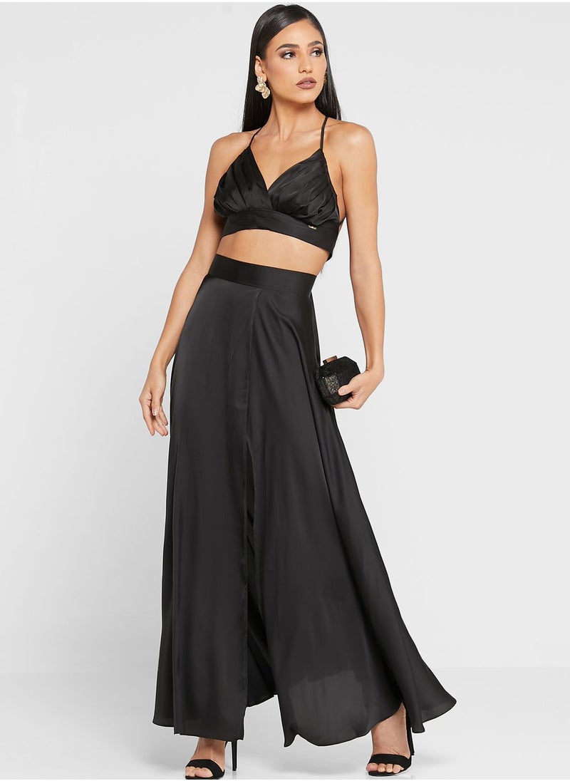 Cami Crop Top & Front Split Maxi Skirt Set