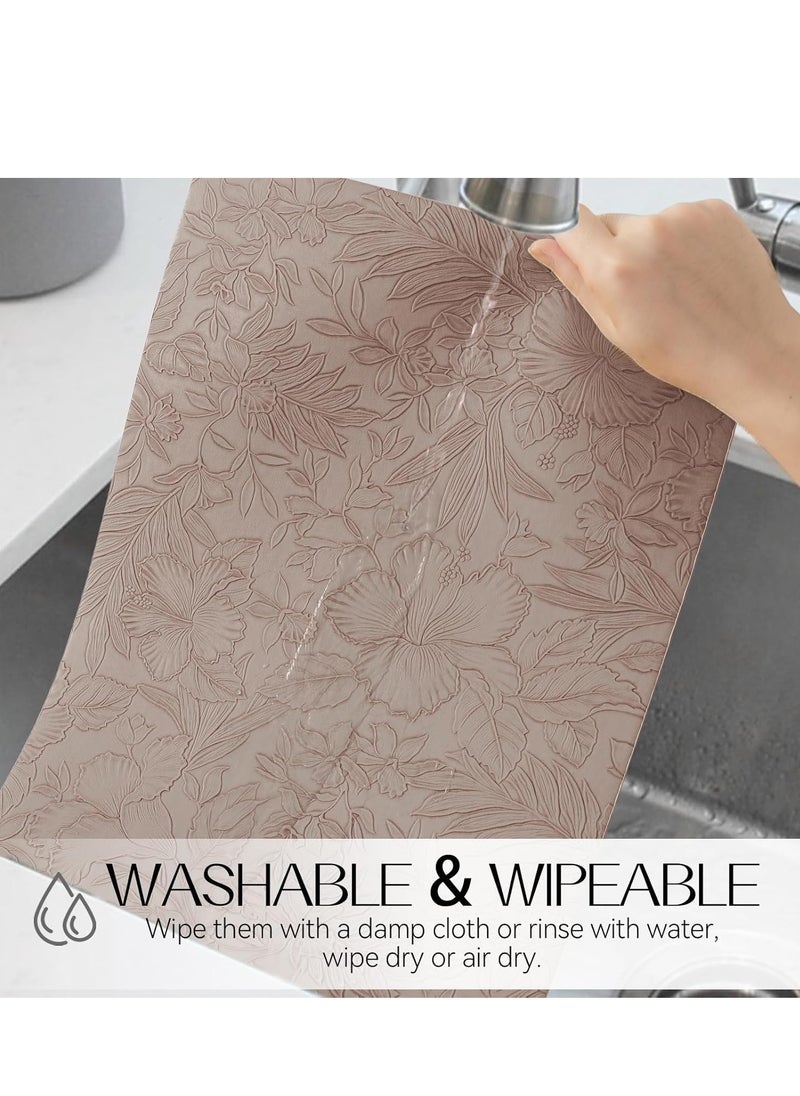 Vinyl Placemats Set of 4 Heat Resistant Waterproof Oilproof Wipeable Anti Slip Faux Leather Vinyl Table Mats for Kitchen Dining Party Outdoor
