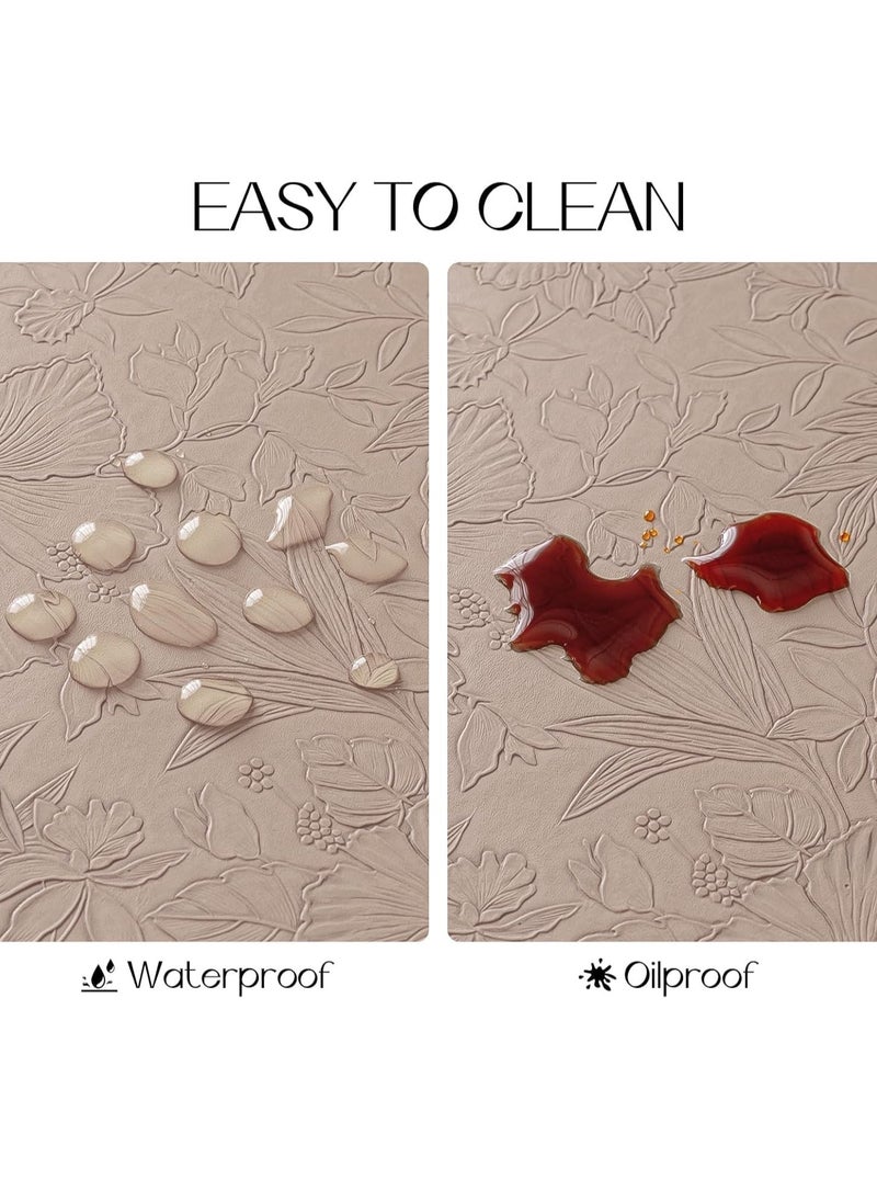 Vinyl Placemats Set of 4 Heat Resistant Waterproof Oilproof Wipeable Anti Slip Faux Leather Vinyl Table Mats for Kitchen Dining Party Outdoor