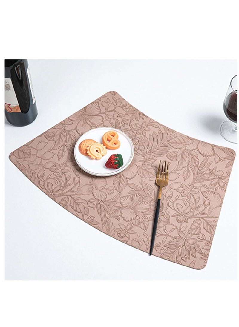Vinyl Placemats Set of 4 Heat Resistant Waterproof Oilproof Wipeable Anti Slip Faux Leather Vinyl Table Mats for Kitchen Dining Party Outdoor