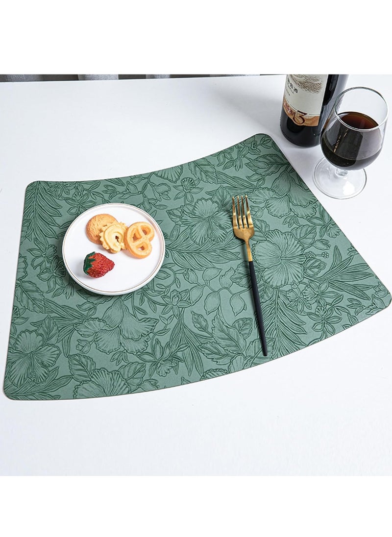 Vinyl Placemats Set of 4 Heat Resistant Waterproof Oilproof Wipeable Anti Slip Faux Leather Vinyl Table Mats for Kitchen Dining Party Outdoor