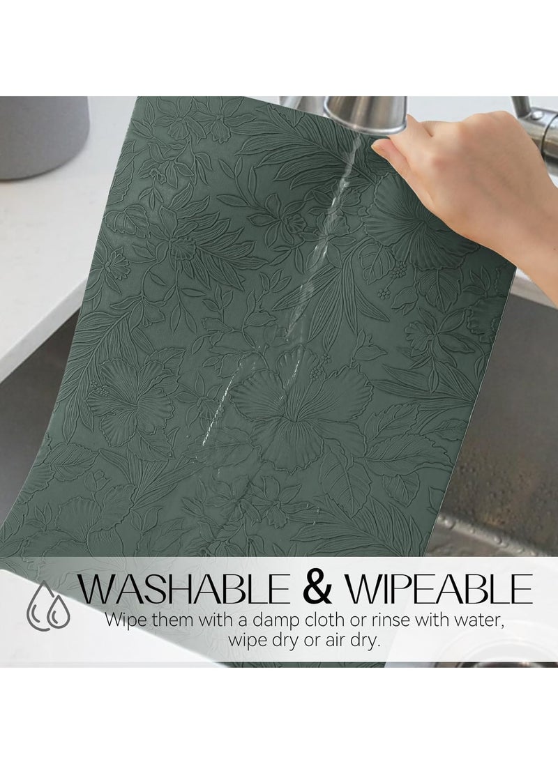 Vinyl Placemats Set of 4 Heat Resistant Waterproof Oilproof Wipeable Anti Slip Faux Leather Vinyl Table Mats for Kitchen Dining Party Outdoor