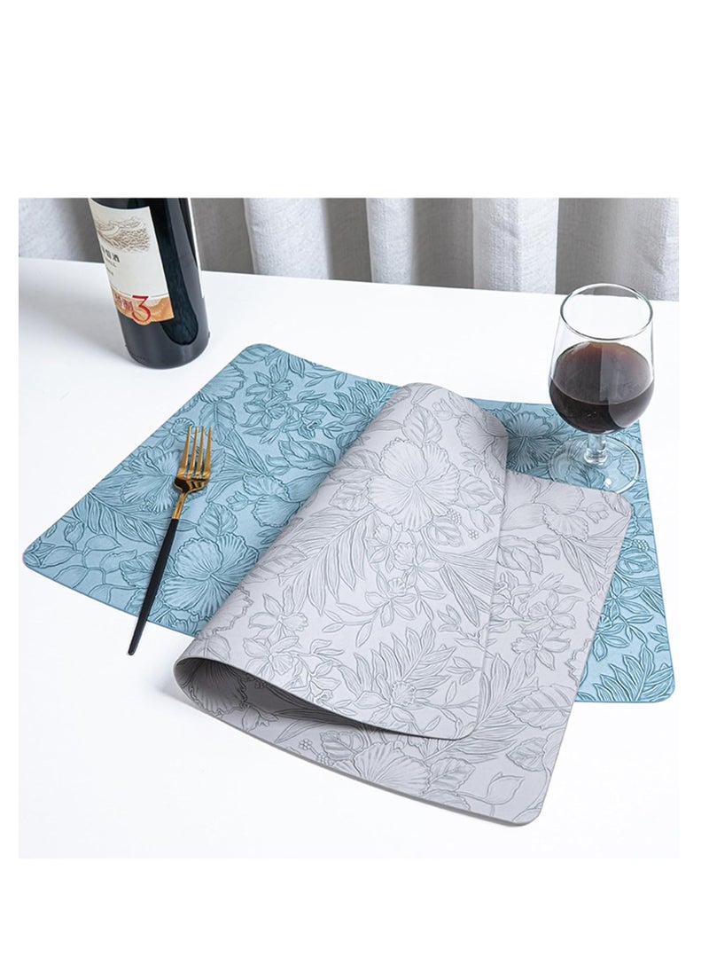 Vinyl Placemats Set of 4 Heat Resistant Waterproof Oilproof Wipeable Anti Slip Faux Leather Vinyl Table Mats for Kitchen Dining Party Outdoor