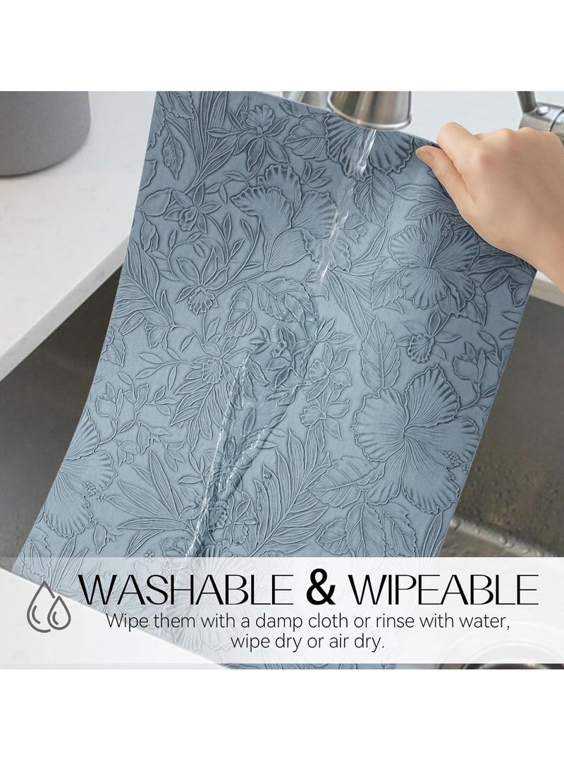 Vinyl Placemats Set of 4 Heat Resistant Waterproof Oilproof Wipeable Anti Slip Faux Leather Vinyl Table Mats for Kitchen Dining Party Outdoor
