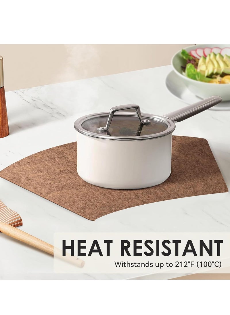 Vinyl Placemats Set of 4, Heat Resistant Waterproof Oilproof, Wipeable Anti-Slip Faux Leather Table Mats, Durable Dining Placemats for Kitchen, Dining Room, Party, Outdoor Use, Easy-Clean Vinyl Table Mats for Home Decor.