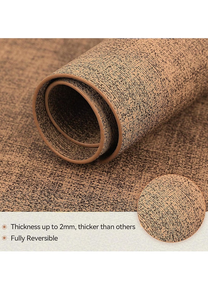 Vinyl Placemats Set of 4, Heat Resistant Waterproof Oilproof, Wipeable Anti-Slip Faux Leather Table Mats, Durable Dining Placemats for Kitchen, Dining Room, Party, Outdoor Use, Easy-Clean Vinyl Table Mats for Home Decor.