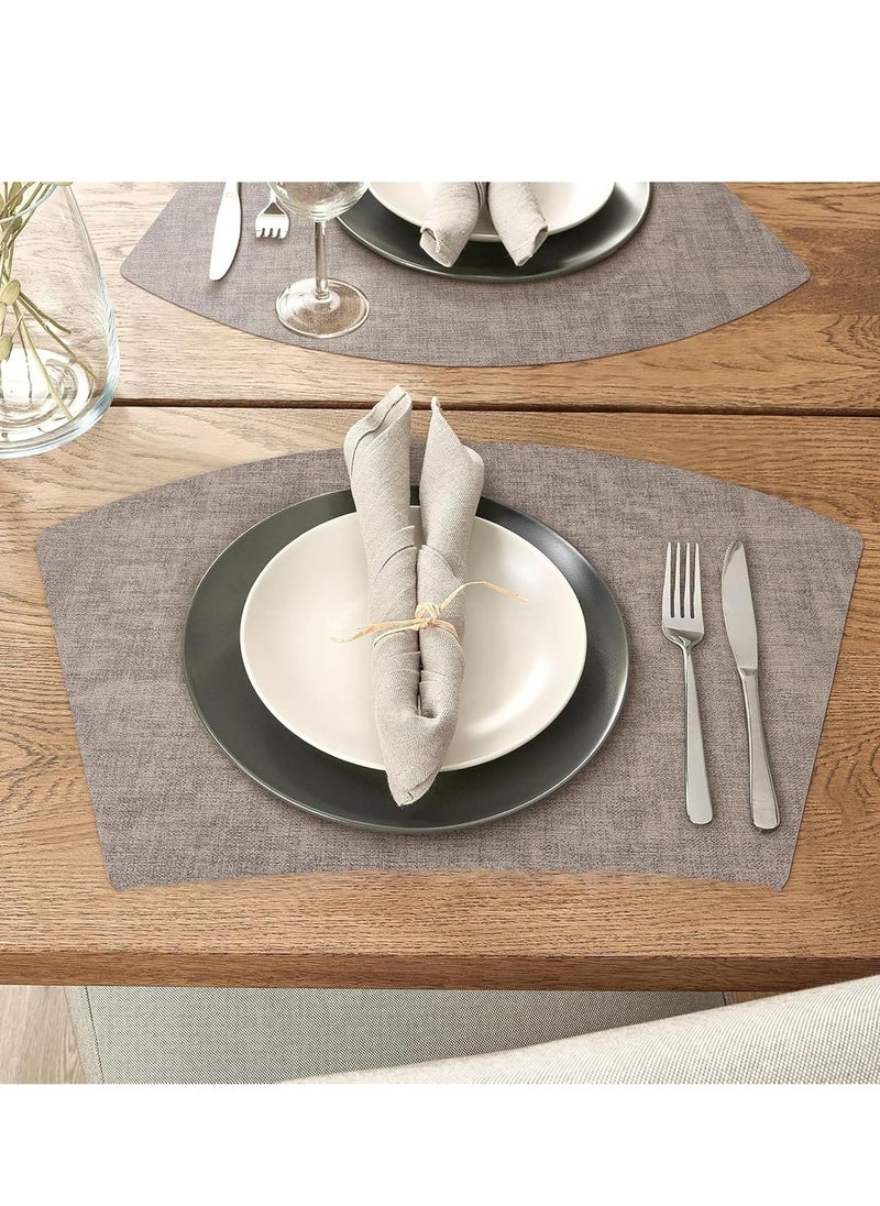 Vinyl Placemats Set of 4, Heat Resistant Waterproof Oilproof, Wipeable Anti-Slip Faux Leather Table Mats, Durable Dining Placemats for Kitchen, Dining Room, Party, Outdoor Use, Easy-Clean Vinyl Table Mats for Home Decor.