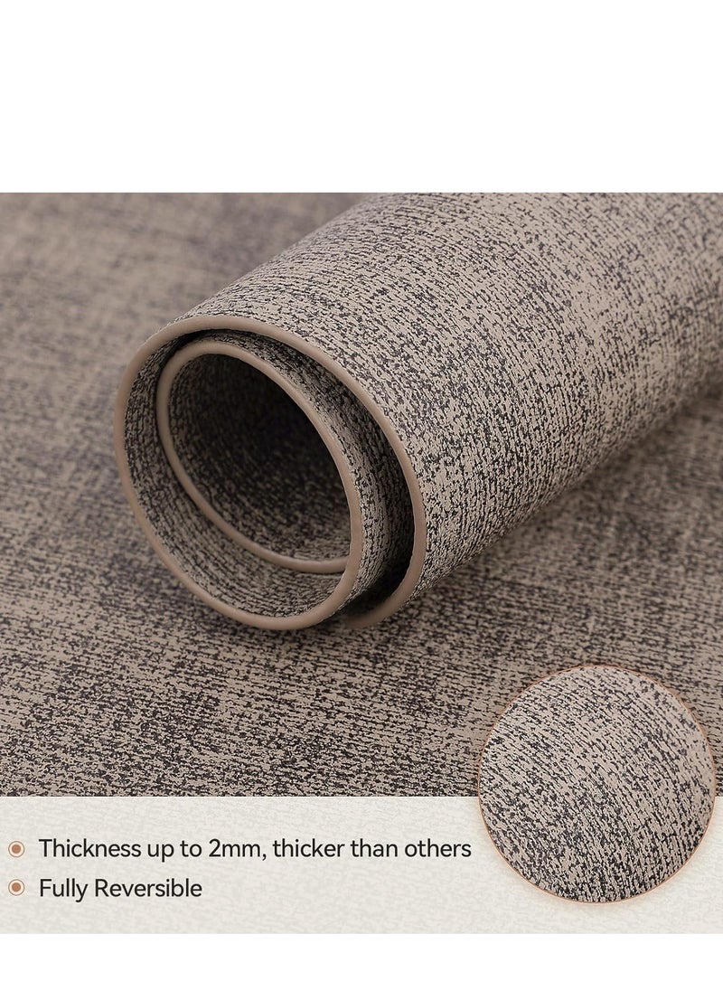 Vinyl Placemats Set of 4, Heat Resistant Waterproof Oilproof, Wipeable Anti-Slip Faux Leather Table Mats, Durable Dining Placemats for Kitchen, Dining Room, Party, Outdoor Use, Easy-Clean Vinyl Table Mats for Home Decor.