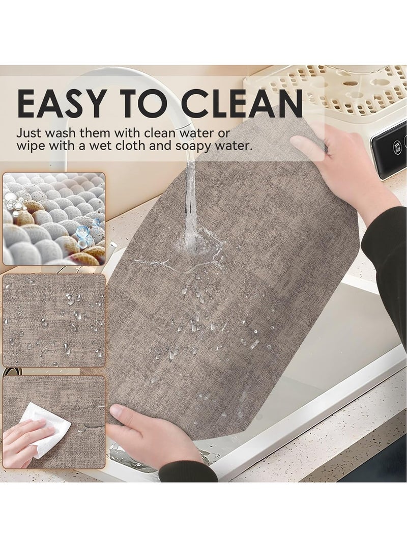 Vinyl Placemats Set of 4, Heat Resistant Waterproof Oilproof, Wipeable Anti-Slip Faux Leather Table Mats, Durable Dining Placemats for Kitchen, Dining Room, Party, Outdoor Use, Easy-Clean Vinyl Table Mats for Home Decor.