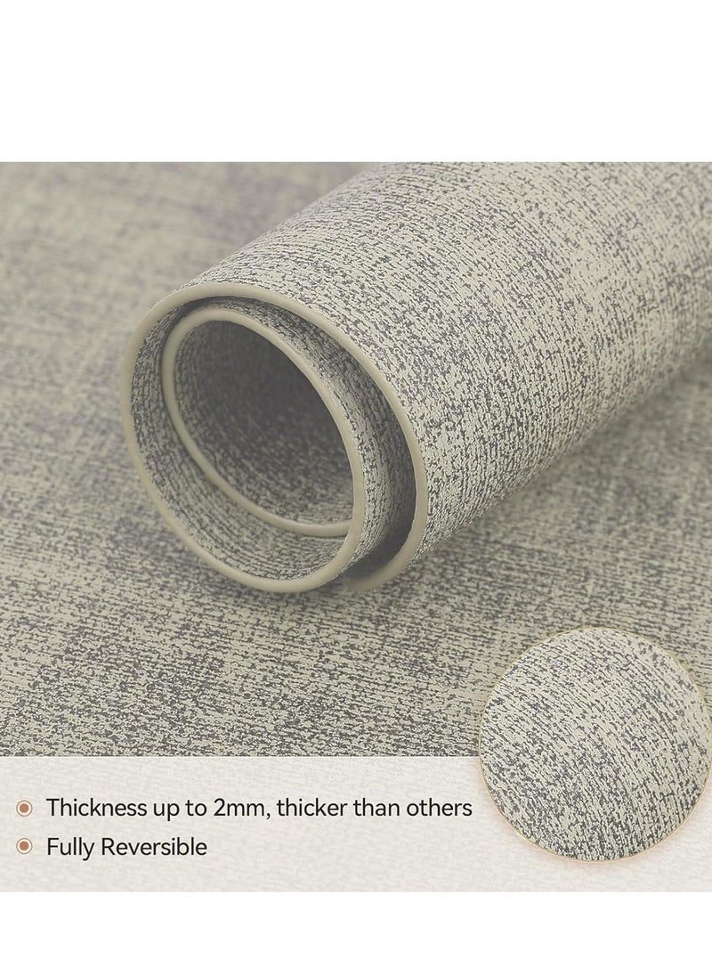 Vinyl Placemats Set of 4, Heat Resistant Waterproof Oilproof, Wipeable Anti-Slip Faux Leather Table Mats, Durable Dining Placemats for Kitchen, Dining Room, Party, Outdoor Use, Easy-Clean Vinyl Table Mats for Home Decor.