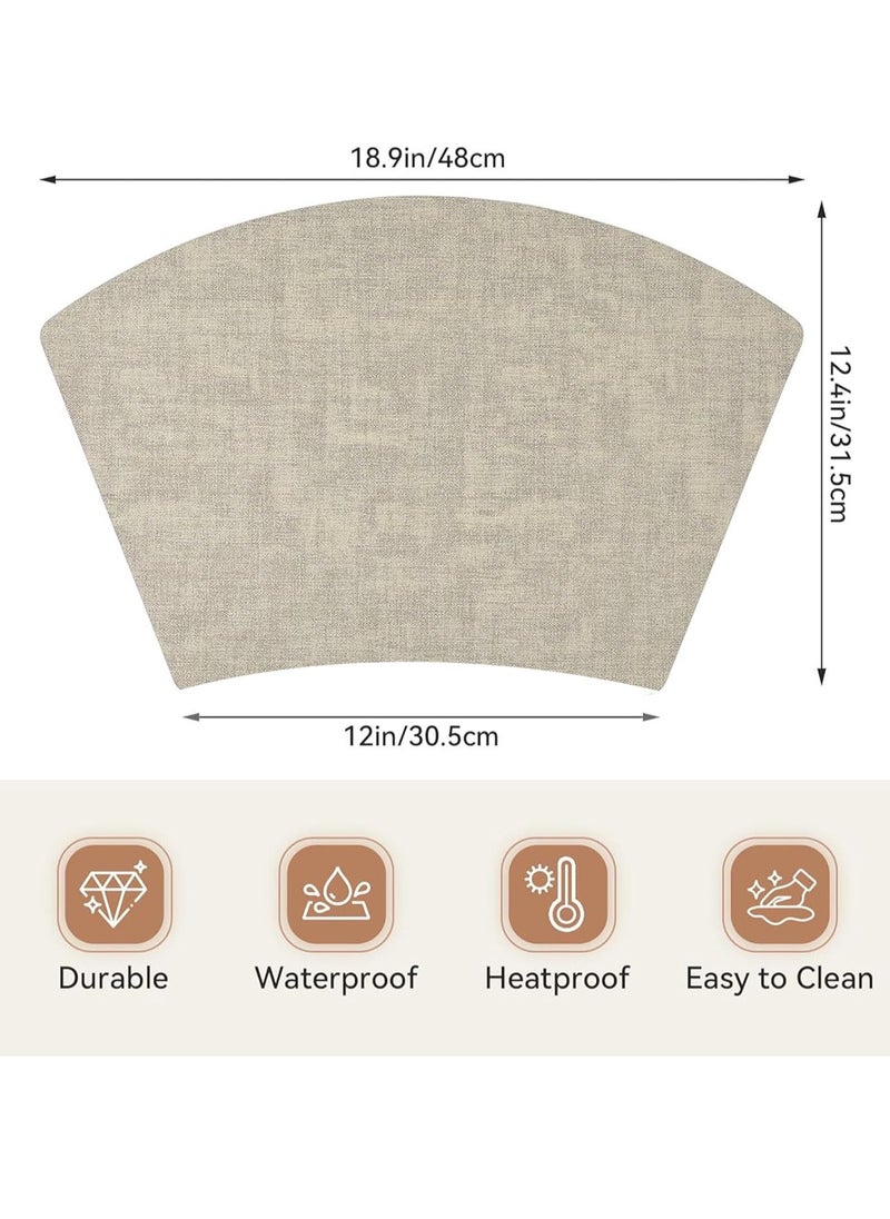 Vinyl Placemats Set of 4, Heat Resistant Waterproof Oilproof, Wipeable Anti-Slip Faux Leather Table Mats, Durable Dining Placemats for Kitchen, Dining Room, Party, Outdoor Use, Easy-Clean Vinyl Table Mats for Home Decor.