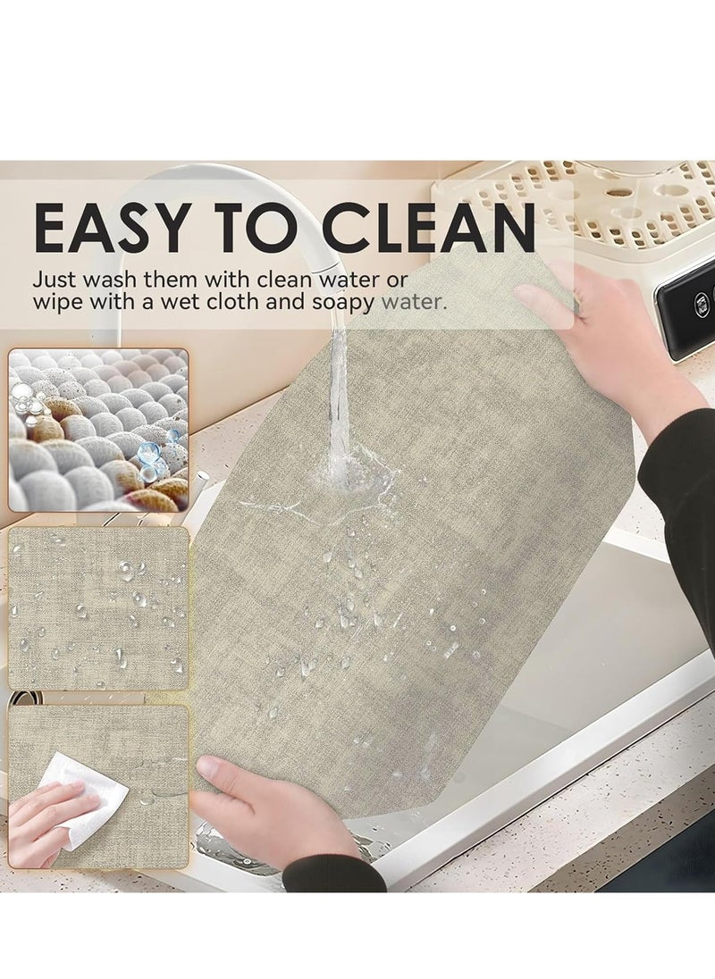 Vinyl Placemats Set of 4, Heat Resistant Waterproof Oilproof, Wipeable Anti-Slip Faux Leather Table Mats, Durable Dining Placemats for Kitchen, Dining Room, Party, Outdoor Use, Easy-Clean Vinyl Table Mats for Home Decor.