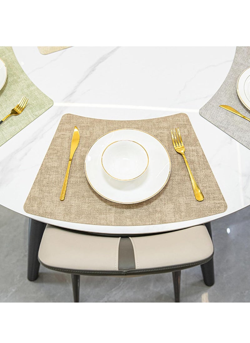 Vinyl Placemats Set of 4, Heat Resistant Waterproof Oilproof, Wipeable Anti-Slip Faux Leather Table Mats, Durable Dining Placemats for Kitchen, Dining Room, Party, Outdoor Use, Easy-Clean Vinyl Table Mats for Home Decor.