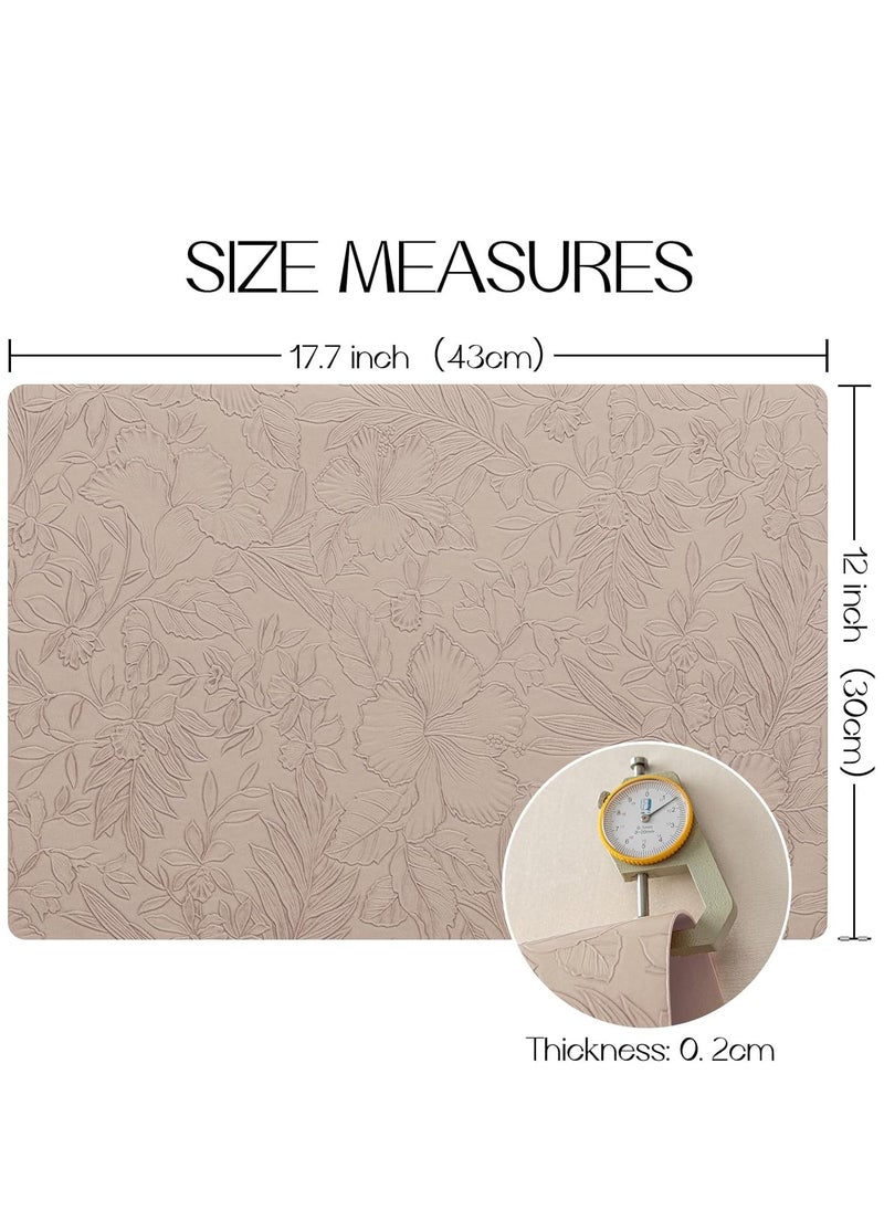 Double-Sided Reversible Placemats Set of 4, Heat Stain Non-Slip Waterproof Oil-Proof Washable Wipeable Leather Table Mats Outdoor Indoor for Dining Patio Table Kitchen Decor