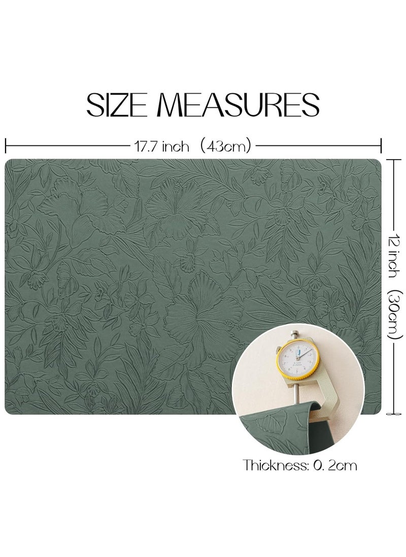Double-Sided Reversible Placemats Set of 4, Heat Stain Non-Slip Waterproof Oil-Proof Washable Wipeable Leather Table Mats Outdoor Indoor for Dining Patio Table Kitchen Decor
