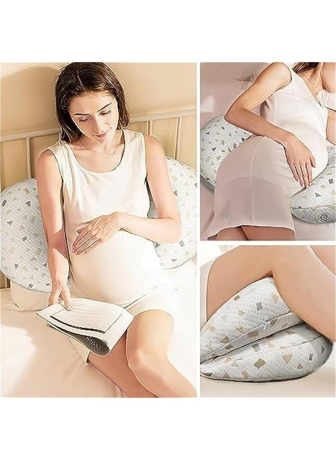 Pregnancy Pillow for Sleeping, Pregnancy Body Pillow for Pregnant Women Maternity Pillow Wedge, Detachable and Adjustable Double-Sided with Pillow Cover Support for Pregnancy Belly/Back Support