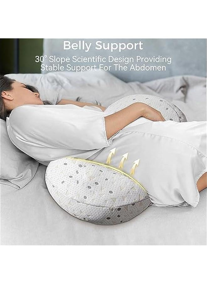 Pregnancy Pillow for Sleeping, Pregnancy Body Pillow for Pregnant Women Maternity Pillow Wedge, Detachable and Adjustable Double-Sided with Pillow Cover Support for Pregnancy Belly/Back Support