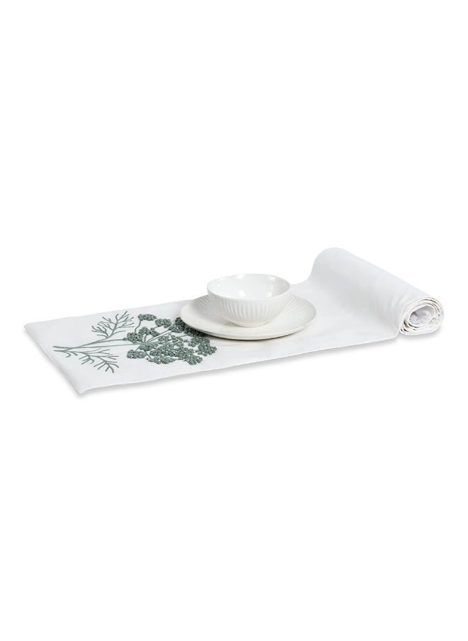 Tree Table Runner, White - 135X220 Cm