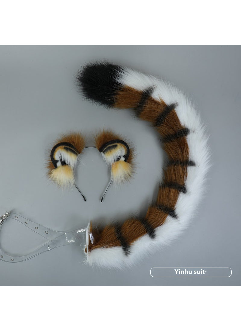 Plush Tiger Cosplay Ears Tail Set Yinhu suit
