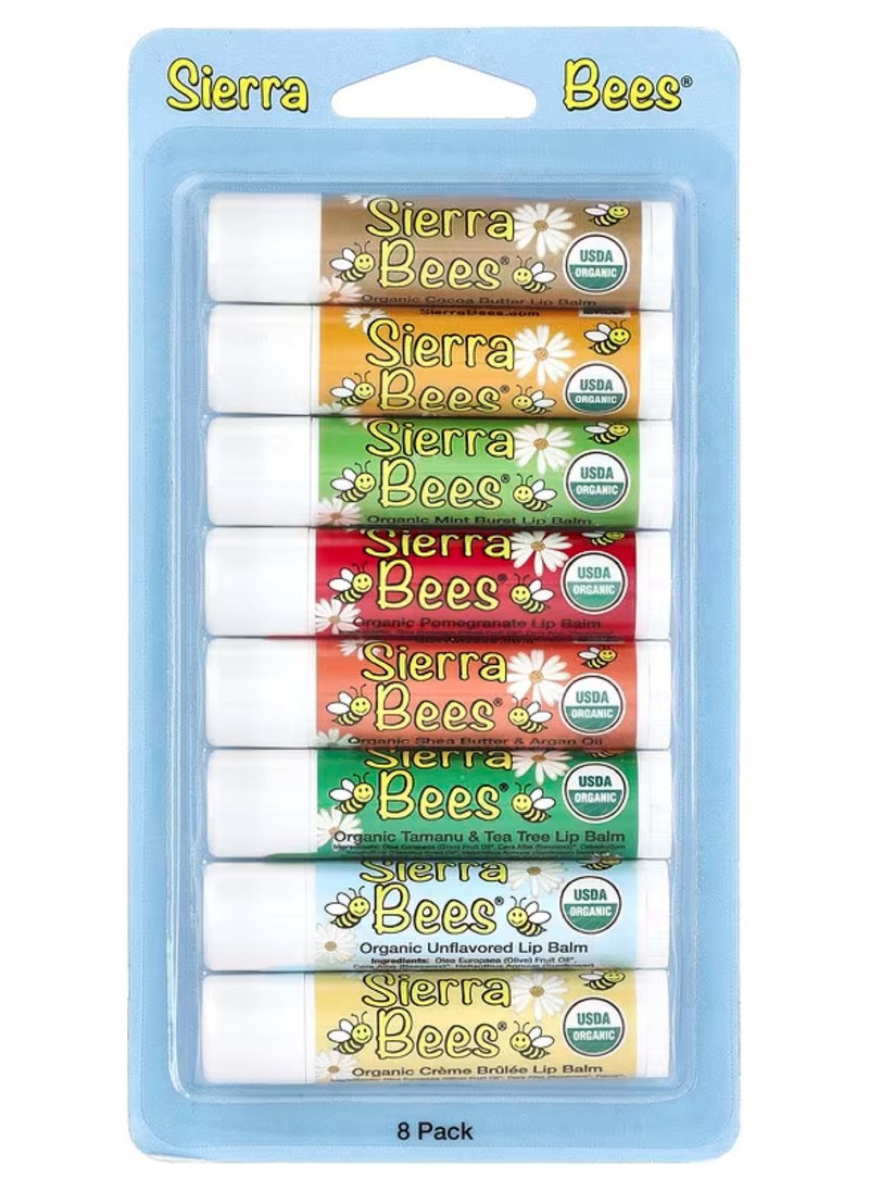 Sierra Bees, Organic Lip Balm Bulk Pack, 8 Pack, 0.15 oz (4.25 g) Each