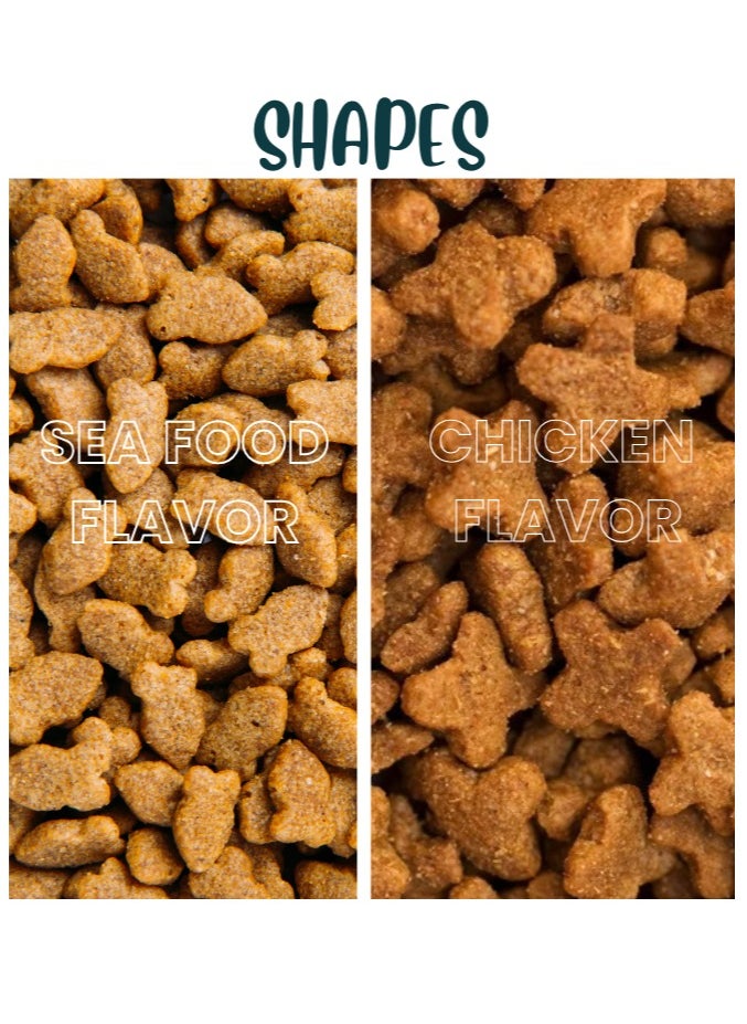 Dry Cat Food - 5 kg Seafood Flavor, Natural Fiber, Taurine and Crunchy Texture