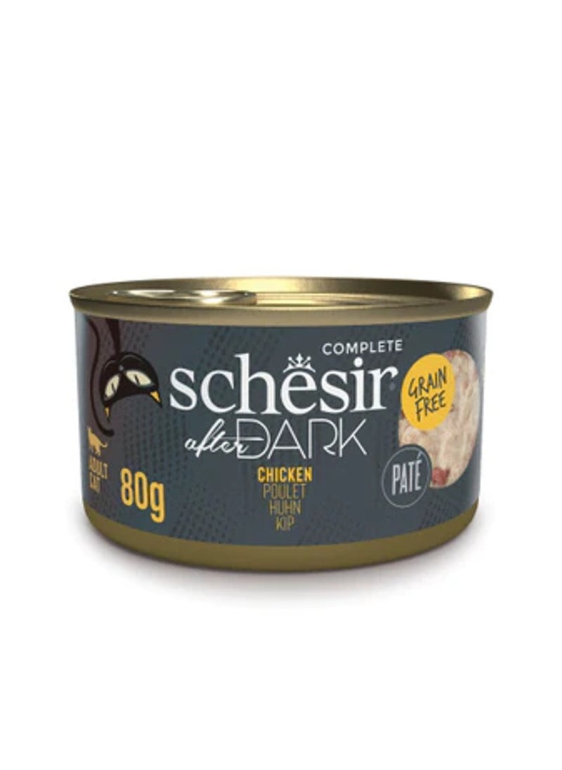 Schesir, After Dark Pate, Chicken Flavor, Wet Food For Cat - 80g X 12pcs in 1 Box