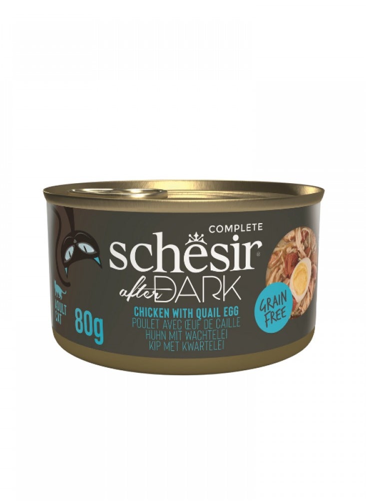 Schesir, After Dark Wholefood In Broth Variety Pack, For Cat 960g in 80g x12 Cans - 4 Flavors x 3 Cans Each Flavor,