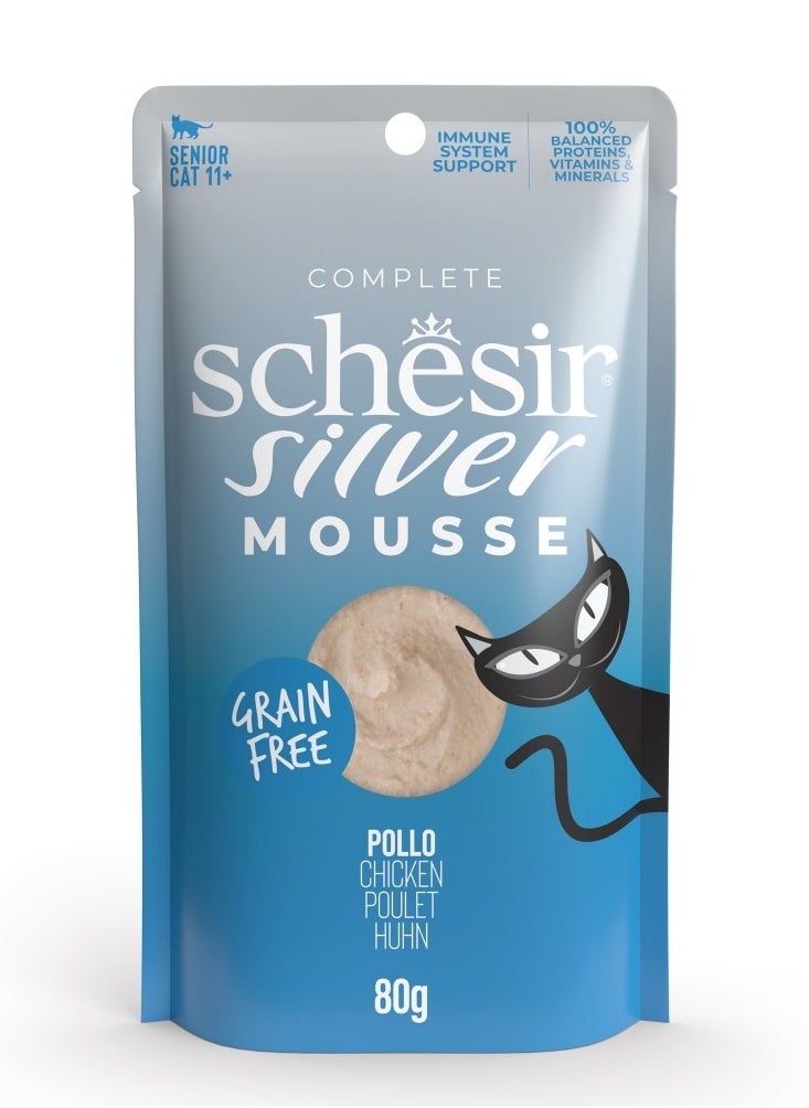 Schesir, Silver Mousse For Senior Cat - Chicken - 80g X 12Cans in 1BOX