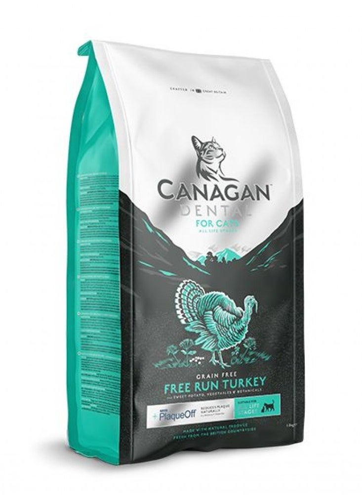 Canagan, Dental Free Run, Turkey Dry Food For Cat - 4KG