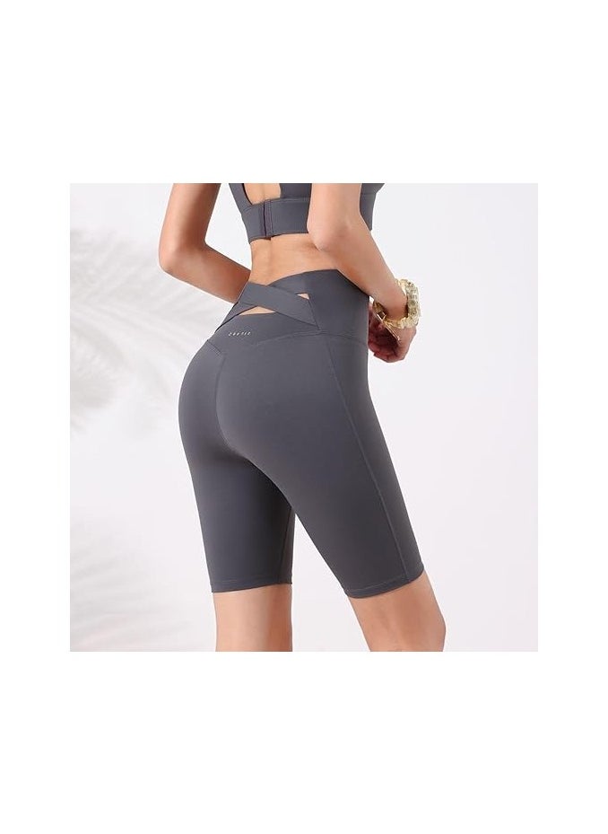 Women's Light Running Shorts High Waisted Gym Biker Compression