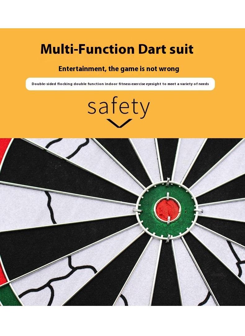 Game Dartboard Set, 15inch Double Sided Usable Dartboard With 6 Steel Tip Darts Staple-Free Bullseye With Rotating Number Ring Excellent Indoor Game And Outdoor Game, Dart Boards For Adults Teens Family Office Leisure Sport